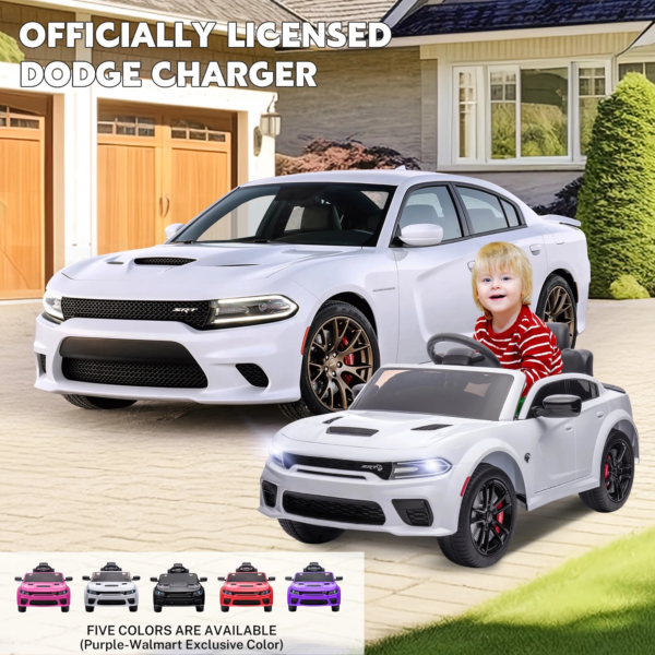 Dodge Electric Ride on Cars for Kids, 12V Licensed Dodge Charger SRT Powered with Parent Remote Control - Image 9